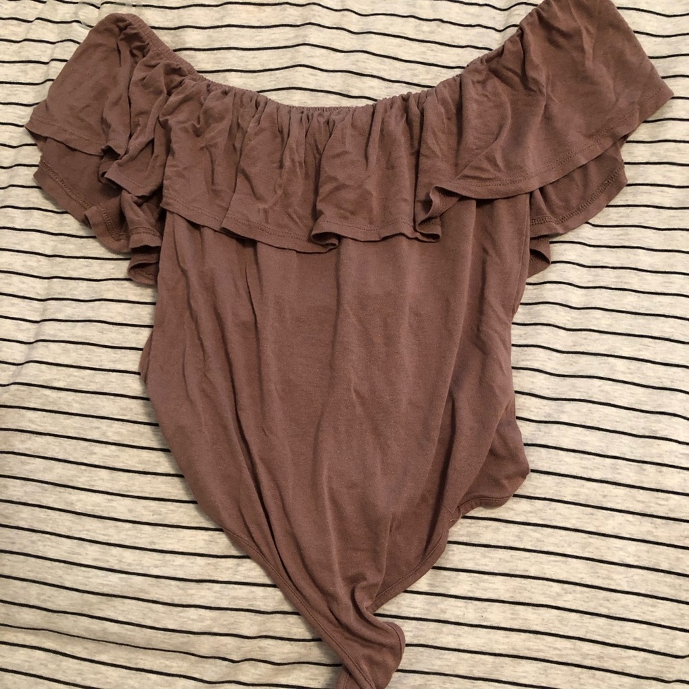 Mauve off shoulder bodysuit